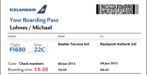 Iceland Air boarding pass Mike